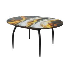 БОСТОН Стол круглый раздвижной 1080/1420 опоры Триумф черные в Игриме - igrim.mebel24.online | фото 3