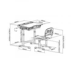 Комплект парта + стул трансформеры Cantare Blue в Игриме - igrim.mebel24.online | фото 9