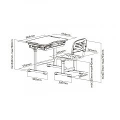 Парта-трансформер + стул PICCOLINO Grey в Игриме - igrim.mebel24.online | фото 6