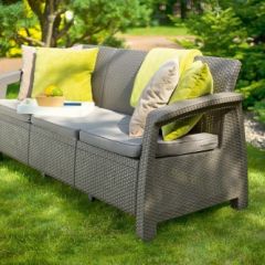 Диван пластиковый Корфу Макс (Corfu love seat max) капучино - песок в Игриме - igrim.mebel24.online | фото 4