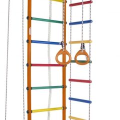 ДСК Атлант оранжевый радуга: турник, кольца, канат, трапеция, веревочная лестница в Игриме - igrim.mebel24.online | фото