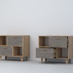 Эго Т-1 Тумба с 2мя ящ (дуб крафт золотой/темный камень) на ножках в Игриме по цене 6 720 руб. Эго Т-1 Тумба с 2мя ящ (дуб крафт золотой/темный камень) на ножках в Игриме - igrim.mebel24.online | фото