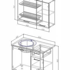 Кухонный гарнитур Антрацит 1000 (Стол. 26мм) в Игриме - igrim.mebel24.online | фото 2