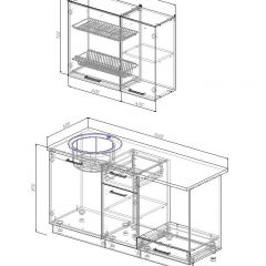 Кухонный гарнитур Антрацит 1600 (Стол. 26мм) в Игриме - igrim.mebel24.online | фото 2