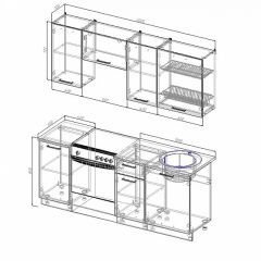 Кухонный гарнитур Антрацит 2000 (Стол. 26мм) в Игриме - igrim.mebel24.online | фото 2