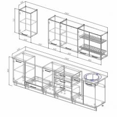 Кухонный гарнитур Антрацит 2800 (Стол. 26мм) в Игриме - igrim.mebel24.online | фото 2