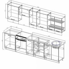 Кухонный гарнитур Антрацит 3000 (Стол. 26мм) в Игриме - igrim.mebel24.online | фото 2