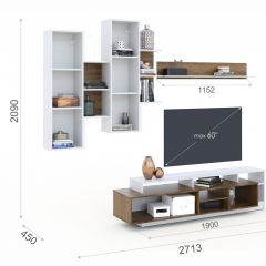 Гостиная Невио-2 + Комод 1д2в Дуб крафт золотой/Белый в Игриме - igrim.mebel24.online | фото 2