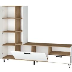 Гостиная Трикс (Дуб крафт золотой/Белый текстурный) в Игриме - igrim.mebel24.online | фото 2