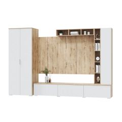 Гостинная СКАНДИ (модульная) Дуб бунратти/Белый в Игриме - igrim.mebel24.online | фото 2