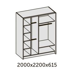 ИННЭС-5 Шкаф-купе 2-х дв. 2000 (2 дв. Ф3 - венге вст. экокожа корич) в Игриме - igrim.mebel24.online | фото 2