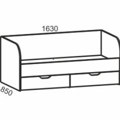 Киви №4 Кровать с ящиками (ЛДСП молочный дуб/лайм) в Игриме - igrim.mebel24.online | фото 2