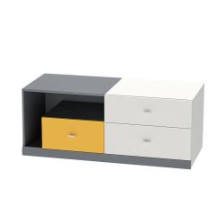 Клео Т-1 Тумба с 3ящ (ЛДСП графит-миндаль-солнечный) в Игриме - igrim.mebel24.online | фото