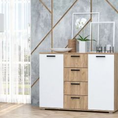 Комод №10 ЛДСП (Дуб Крафт Золотой/Белый) в Игриме - igrim.mebel24.online | фото