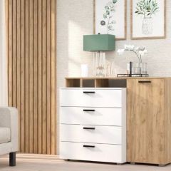 Комод №8 (Дуб Крафт Золотой/Белый) в Игриме - igrim.mebel24.online | фото