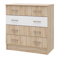 БЕАТРИС Комод К800 (Дуб Сонома светлый/Белый глянец) в Игриме - igrim.mebel24.online | фото