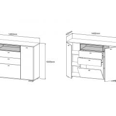 ЛАНС К303 Комод (дуб бунратти/белый) в Игриме - igrim.mebel24.online | фото 2