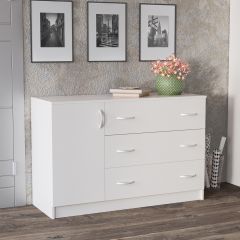 Комод Лофт (3 ящика/1 дверца) Белый в Игриме - igrim.mebel24.online | фото