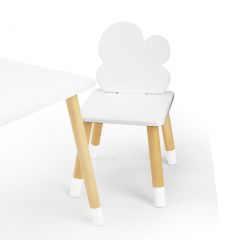 Комплект детской мебели стол и два стула Облачко (Белый/Белый/Береза) в Игриме - igrim.mebel24.online | фото