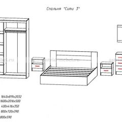Комплект спальни СИТИ-3 (Анкор темный/анкор белый) в Игриме - igrim.mebel24.online | фото 2