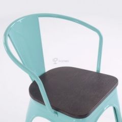 Кресло Barneo N-245 Tolix style Wood  (RAL6027 бирюзовый) в Игриме - igrim.mebel24.online | фото 2