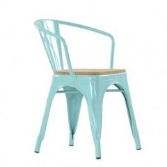 Кресло Barneo N-245 Tolix style Wood  (RAL6027 бирюзовый) в Игриме - igrim.mebel24.online | фото 4