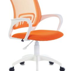 Кресло BRABIX "Fly MG-396W", пластик белый, сетка, оранжевое, 532401, MG-396W_532401 в Игриме - igrim.mebel24.online | фото