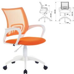 Кресло BRABIX "Fly MG-396W", пластик белый, сетка, оранжевое, 532401, MG-396W_532401 в Игриме - igrim.mebel24.online | фото 2
