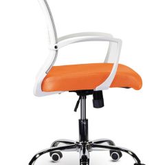 Кресло BRABIX "Wings MG-306", пластик белый, хром, сетка, серое/оранжевое, 532011 в Игриме - igrim.mebel24.online | фото 3
