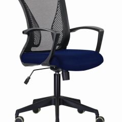 Кресло BRABIX "Wings MG-309", пластик черный, сетка, черное/синее, 532013 в Игриме - igrim.mebel24.online | фото