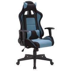 Кресло компьютерное BRABIX "GT Racer GM-100" (черное/голубое) 531818 в Игриме - igrim.mebel24.online | фото
