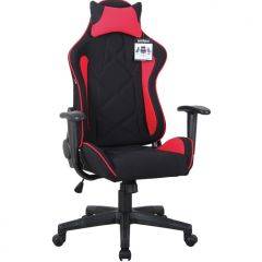 Кресло компьютерное BRABIX GT Racer GM-101 + подушка (ткань) черное/красное (531820) в Игриме - igrim.mebel24.online | фото