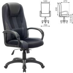 Кресло компьютерное BRABIX PREMIUM "Rapid GM-102" (экокожа/ткань, черное/серое) 532105 в Игриме - igrim.mebel24.online | фото 2