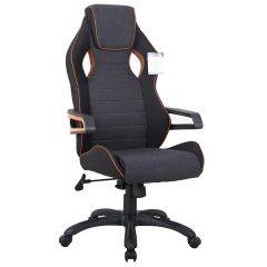 Кресло компьютерное BRABIX Techno Pro GM-003 (ткань черное/серое, вставки оранжевые) 531813 в Игриме - igrim.mebel24.online | фото
