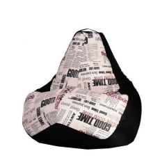 Кресло-мешок XL Газета-Black в Игриме - igrim.mebel24.online | фото