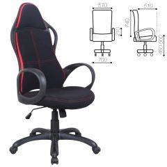Кресло офисное BRABIX PREMIUM "Force EX-516" (ткань черное/вставки красные) 531571 в Игриме - igrim.mebel24.online | фото