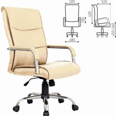 Кресло офисное BRABIX "Space EX-508" (экокожа, хром, бежевое) 531165 в Игриме - igrim.mebel24.online | фото 2