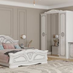 Кровать 2-х спальная 1600*2000 Грация (12.116) без основания (белый/серебро) в Игриме - igrim.mebel24.online | фото 2