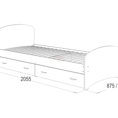 Кровать-6 одинарная с 2-мя ящиками (900*2000) в Игриме - igrim.mebel24.online | фото 2