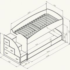 Кровать-чердак "Дюймовочка-4.2"  Дуб молочный/Оранжевый в Игриме - igrim.mebel24.online | фото 3