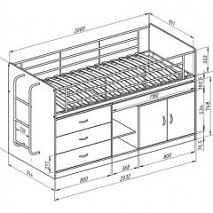 Кровать-чердак "Дюймовочка-6"  Белый/Розовый в Игриме - igrim.mebel24.online | фото 2