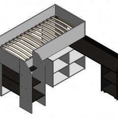 Кровать-чердак "Теремок-2" Дуб молочный в Игриме - igrim.mebel24.online | фото 2