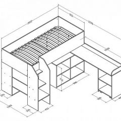 Кровать-чердак "Теремок-2" Дуб молочный в Игриме - igrim.mebel24.online | фото 3