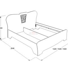Кровать двойная 1200 Ольга-12 ЛДСП без основания в Игриме - igrim.mebel24.online | фото 2