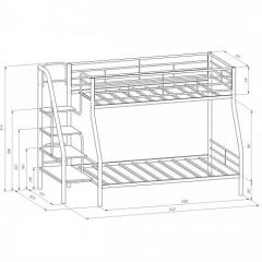 Кровать двухъярусная "Толедо-1П" с полкой Серый/Венге в Игриме - igrim.mebel24.online | фото 2