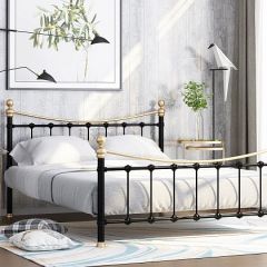 Кровать металлическая "Эльда" Черный/Золото в Игриме - igrim.mebel24.online | фото