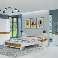 Кровать Милана 1600 + основание (Белый/Сосна Гранд) в Игриме - igrim.mebel24.online | фото 6
