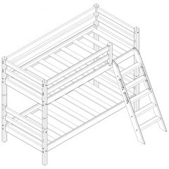 Кровать низкая с наклонной лестницей Соня (Вариант 12) в Игриме - igrim.mebel24.online | фото 3