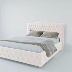 Кровать Нягань с ортопедическим основанием 800 (экокожа белая) в Игриме - igrim.mebel24.online | фото