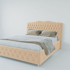 Кровать Нягань с ПМ 1400 (экокожа бежевая) в Игриме - igrim.mebel24.online | фото 2